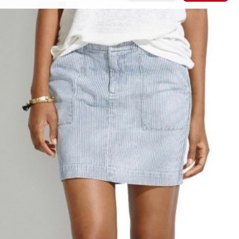 Madewell striped jean skirt